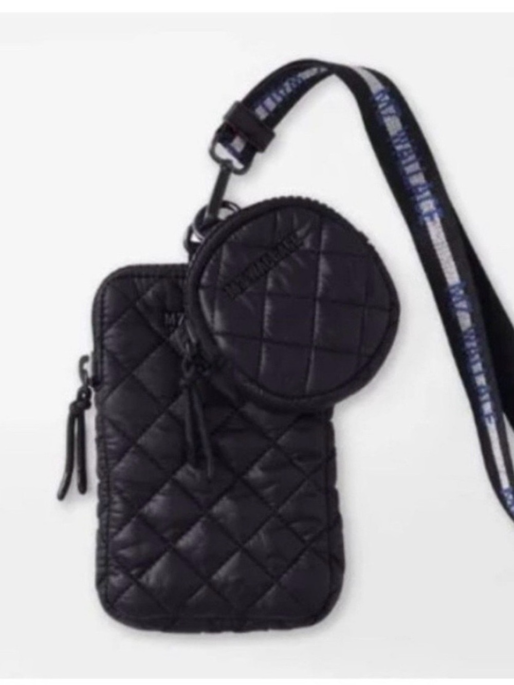 MZ Wallace black Metro Lanyard, pouch